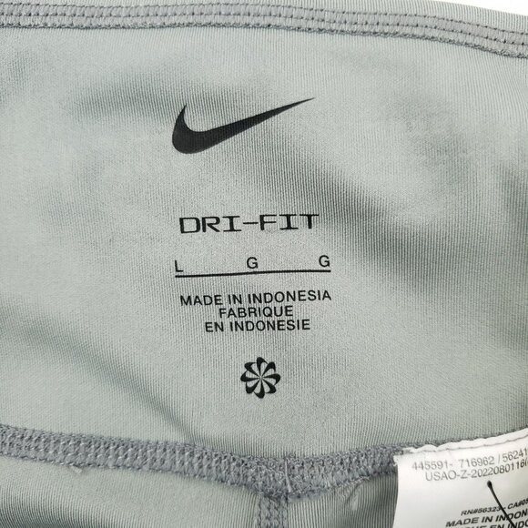 NIKE Girls Nike One Training Leggings Size Large Gray Dri Fit High Rise NWT - Picture 2 of 12